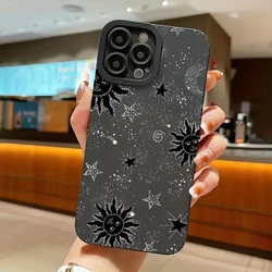 Soft Case for Samsung Galaxy S24 S20 S21 FE S22 S23 Ultra A32 A35 A55 A52 A53 A15 A54 A14 A34 Cartoon Sun Moon Star Phone Cover