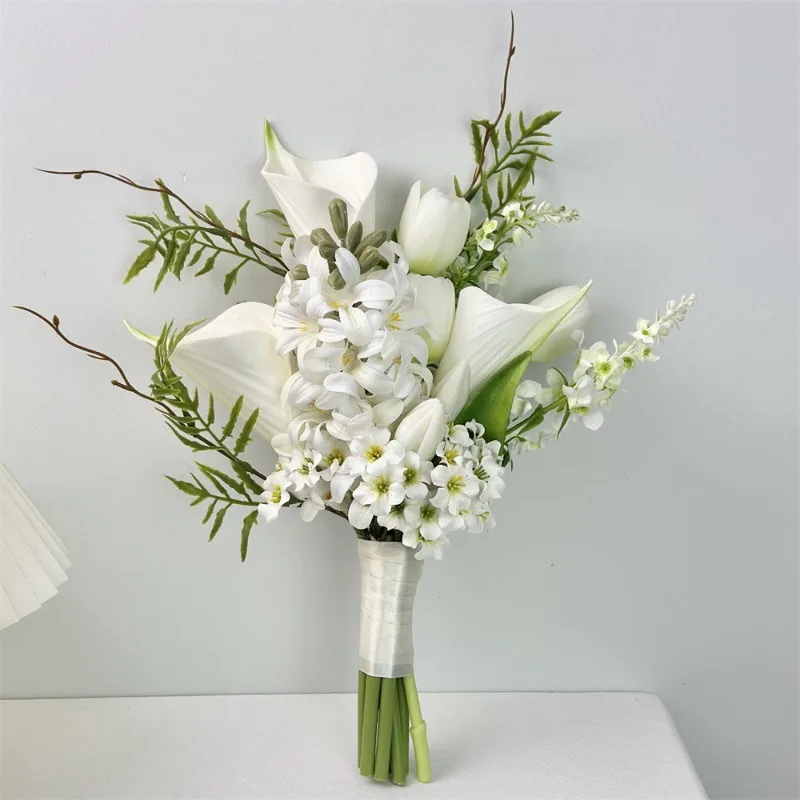 Light luxury bride bouquet feel hyacinth high sense marriage proposal certificate bouquet photo studio photo props certificate f