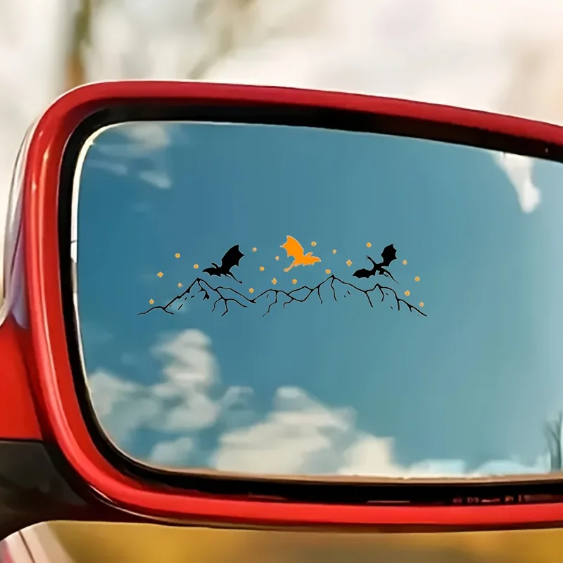 

Fourth Wing Dragon Vinyl Decals, Glossy Cartoon Irregular Stickers for Car Rearview Mirror, Water Bottles & Smooth Surfaces