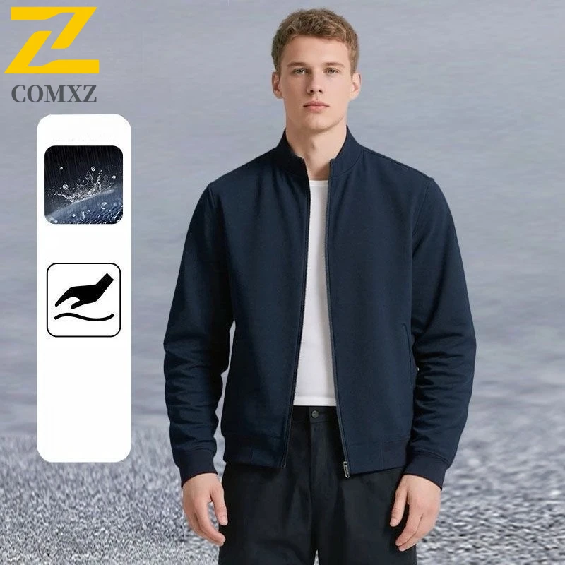 

2025 Men's Fashion Jacket Casual Outdoor Windproof Waterproof Hiking Travel Jackets Stand Collar Lightweight Breathable Coat