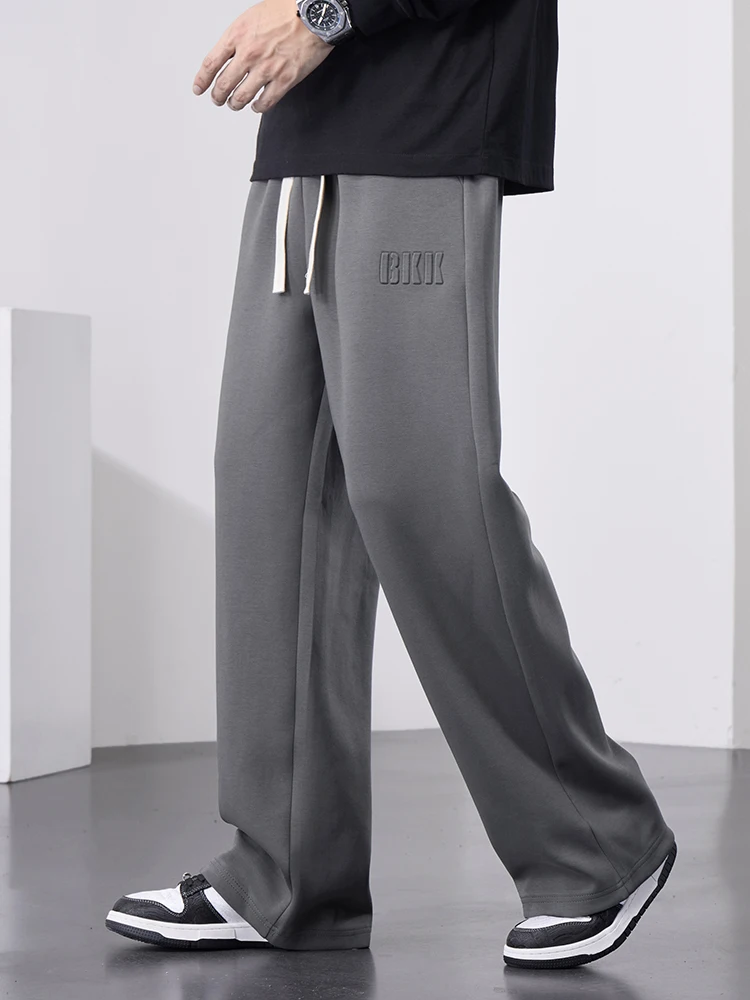 Men's Straight Sweatpants Wide Leg Cotton Track Pants Drawstring Letter Sports Baggy Pants Casual Long Trousers Big Size 8XL - Image 3