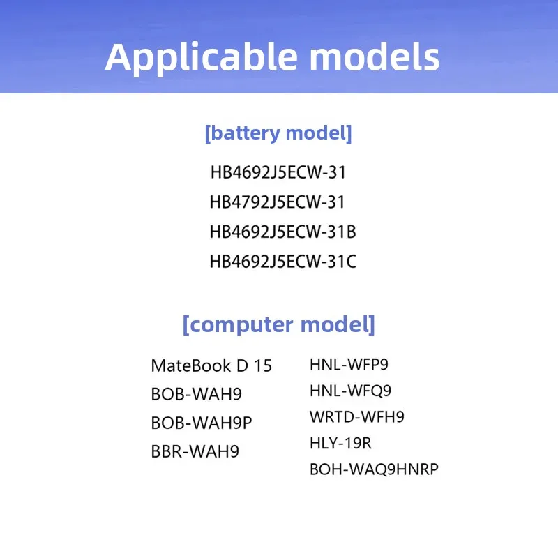 for Huawei Honor MagicBook 15 BOH-WAQ9HNR HB4692J5ECW-3 Laptop Battery Replacement