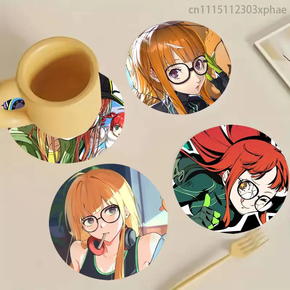 Futaba Sakura Persona Navi Oracle Round Wooden Coasters Suitable For Restaurants And Coffee Home Gift Choice Holidays