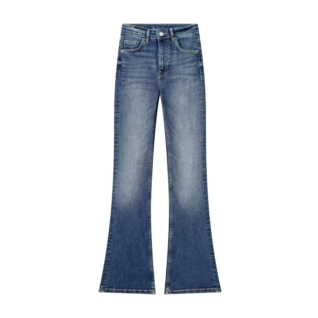 

Spring Autumn Slimfit Daily Women's Jeans Casual All Match Midwaist Flared Pants American Style Vintage Commuting Pant