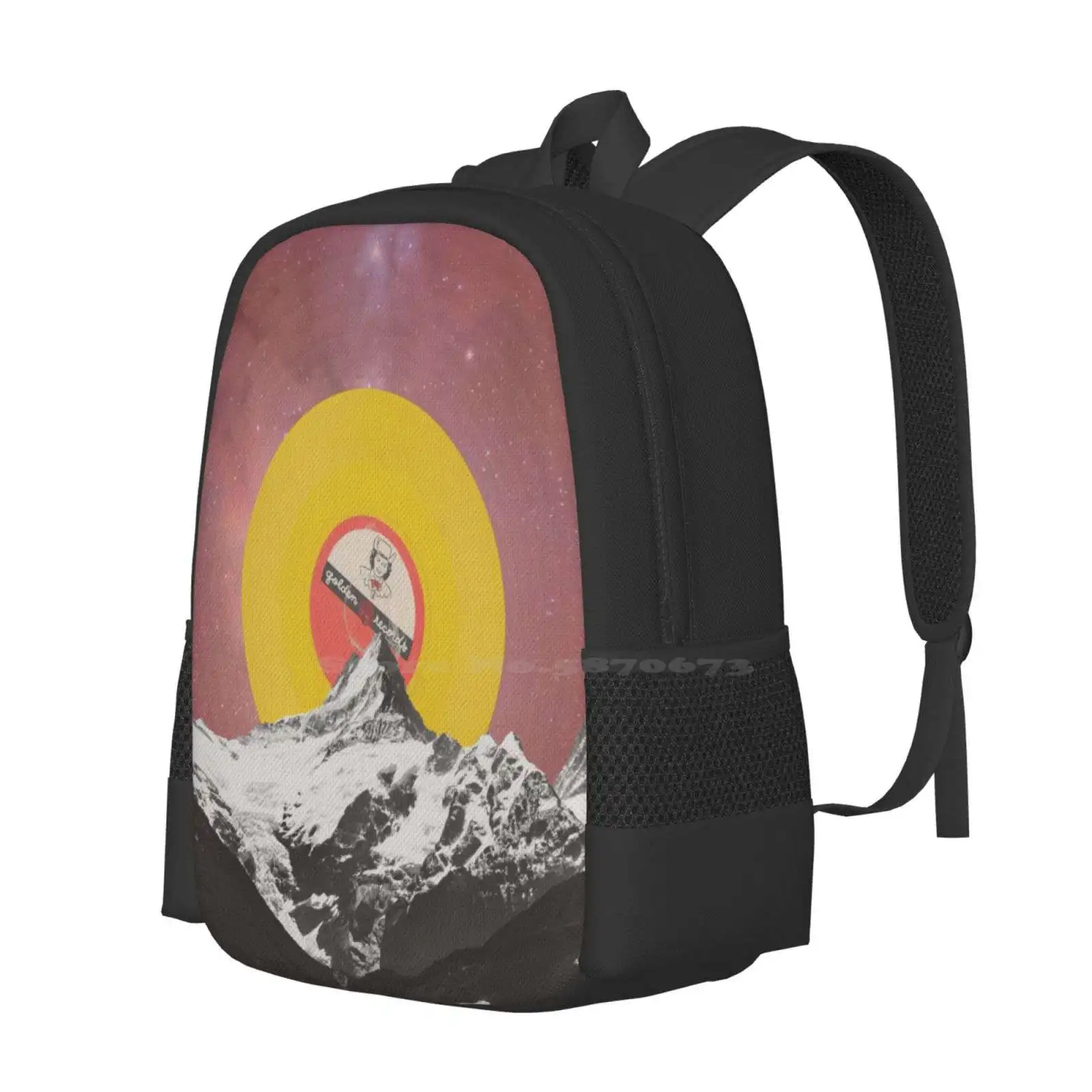 Rise Of The 45 Hot Sale Schoolbag Backpack Fashion Bags 45 Records Yellow Mountains Snow Black White Grey Space Red Cowgirl Sun