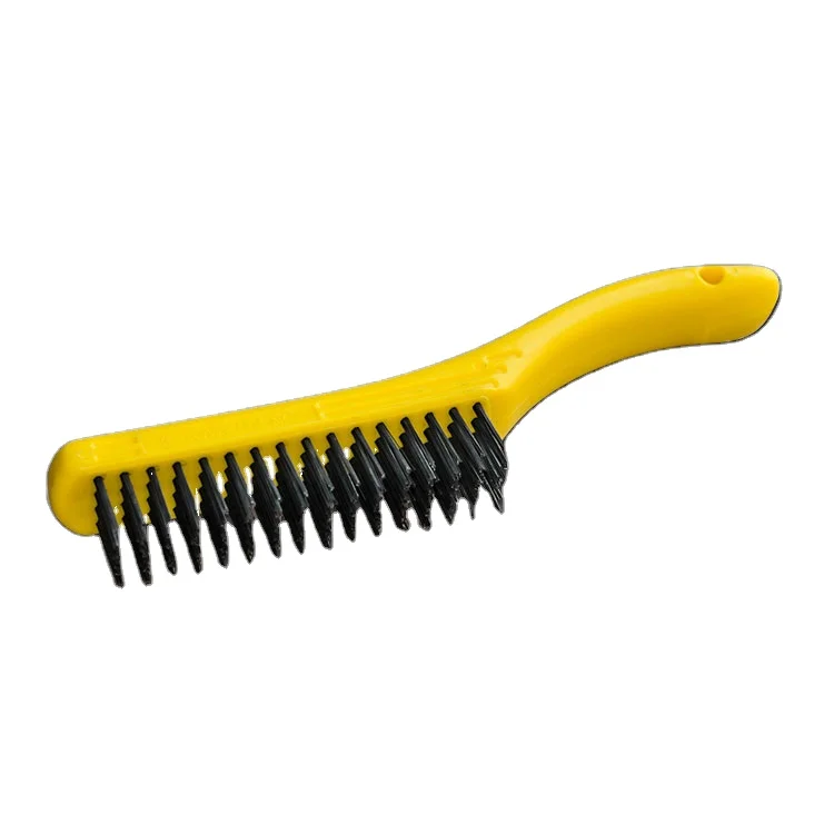 CROWNMAN Hand Tools Stainless Steel Wire Brush, Steel Wire Derusting Brush with the Plastic Handle