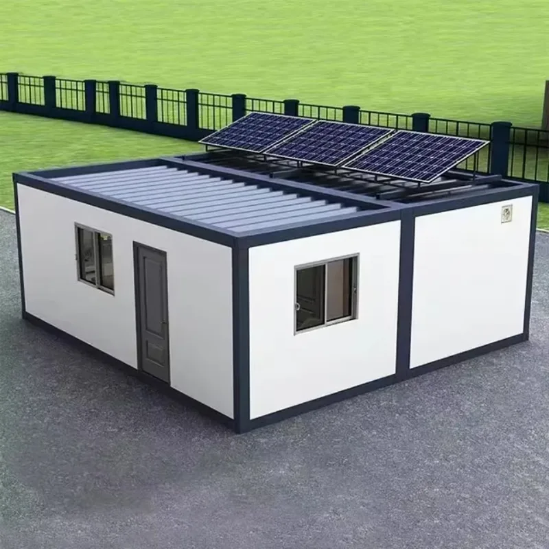 Customized Ready Made Luxury Modular Houses With Bathrooms 20 40 Ft Prefab Container House Wooden Solar-powered Container House