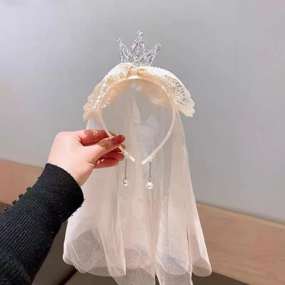 

Cute Mesh Birthday Hairband Gauze Photo Props Happy Birthday Headband Korean Style Crown Girls Hair Hoop Kids