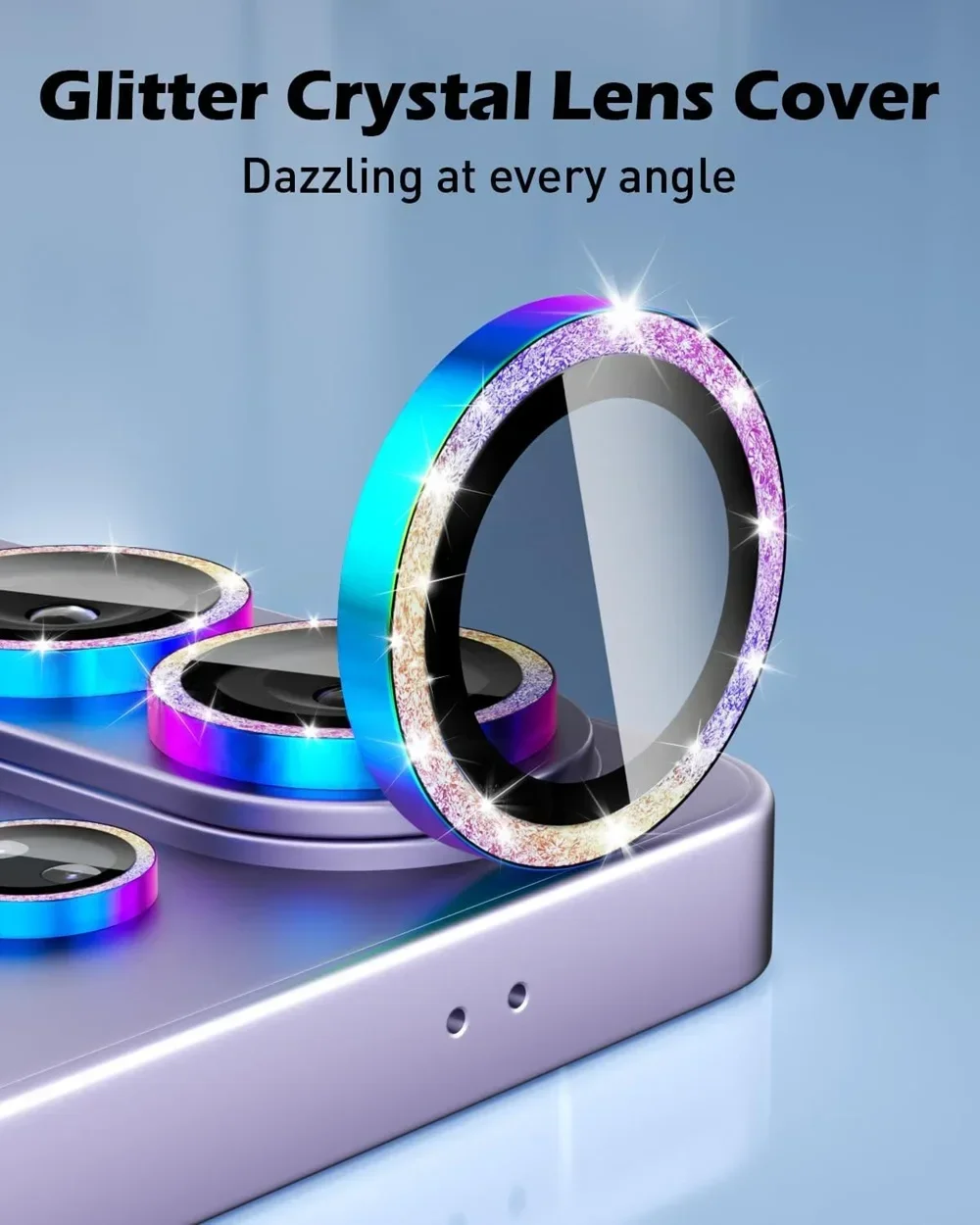 Diamond Glitter Lens Glass For Samsung Galaxy S26 Ultra Plus HD Clear Camera Protector For Samsung S25 S24 Metal Ring Lens Film