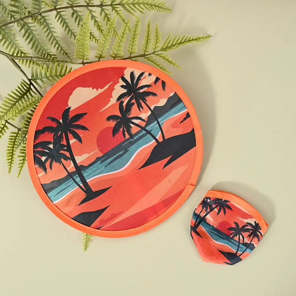 Portable Round Shape Round Foldable Hand Fans Oil Painting Flower Folding Fan Cartoon Pocket Fans Home Room