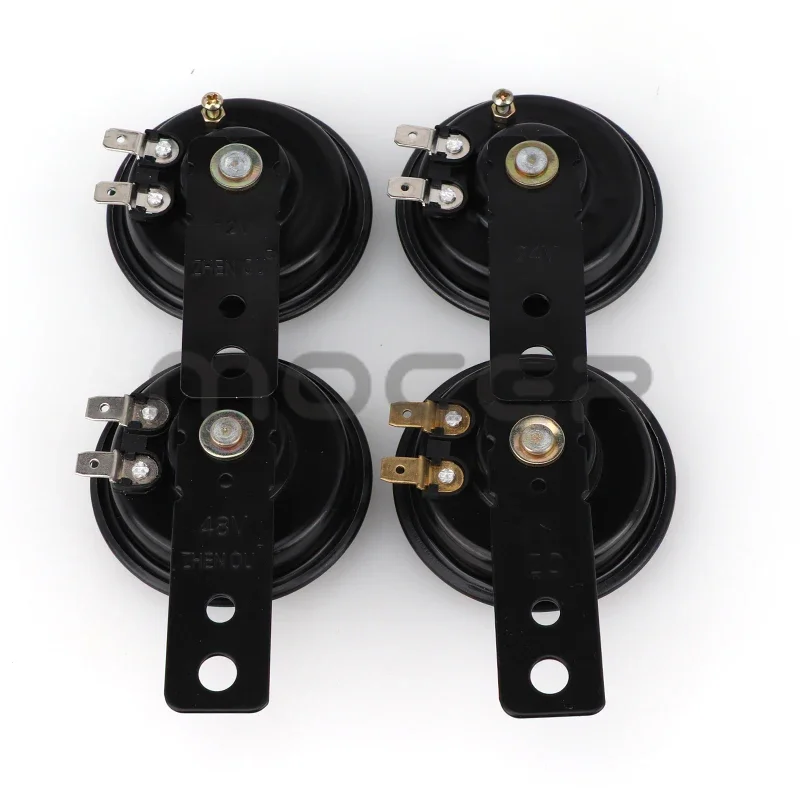 Universal Motorcycle Electric Horn kit 12V 24V 36V 48V 60V  Waterproof Round Loud Horn Speakers for Scooter Moped Dirt Bike ATV