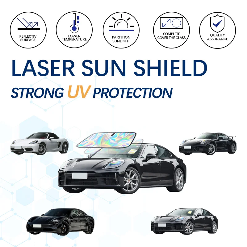 Car Windshield Sun Shade Sunshade Sun Visor shade cover Foldable Blocks UV Rays For Porsche 911 Panamera 4S 718