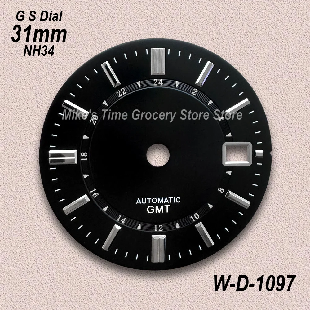 28.5mm/31mm/33mm G S Logo GMT Dial For NH34/NH35/MH36 Movement High Quality Sunburst/Matte Dial Watch Modification Accessories