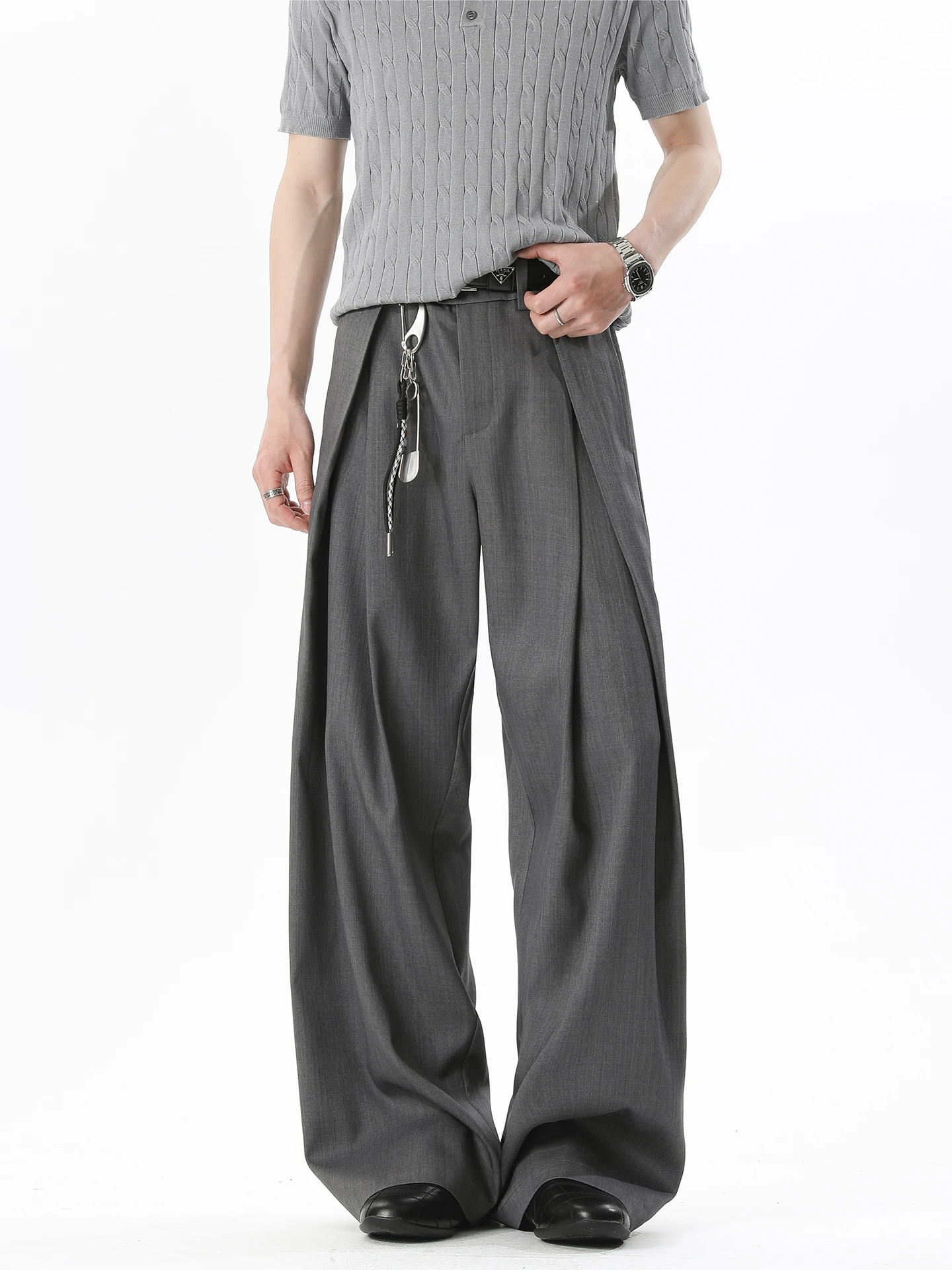 Cleanfit Casual Trousers Men's American Style Drapey Loose Wide Leg Pants Polyester Fiber Straight Tube Spring Summer