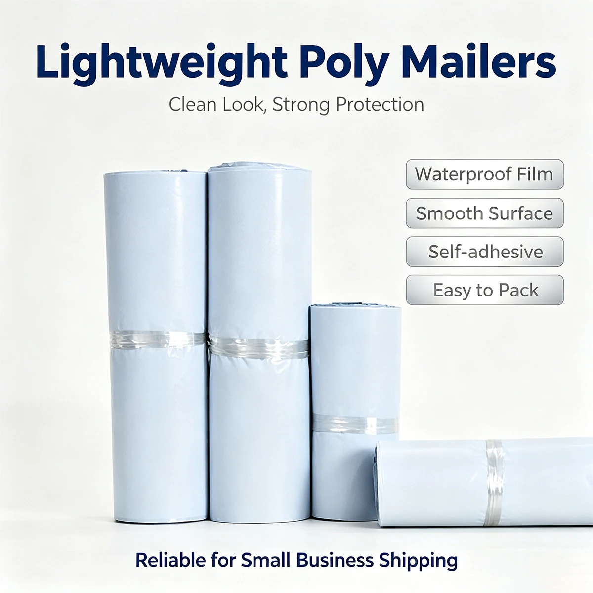 10/20/30/50/100PcsPoly Mailers Shipping Bags Waterproof Self-Seal Courier Envelopes, GrayWhite, for Clothing,Book E-Commerce