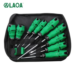 LAOA 6PCS/9PCS Screwdrivers Set Cr- V Screw Driver Slotted and Phillips Screwdrivers Hand Tools Kit