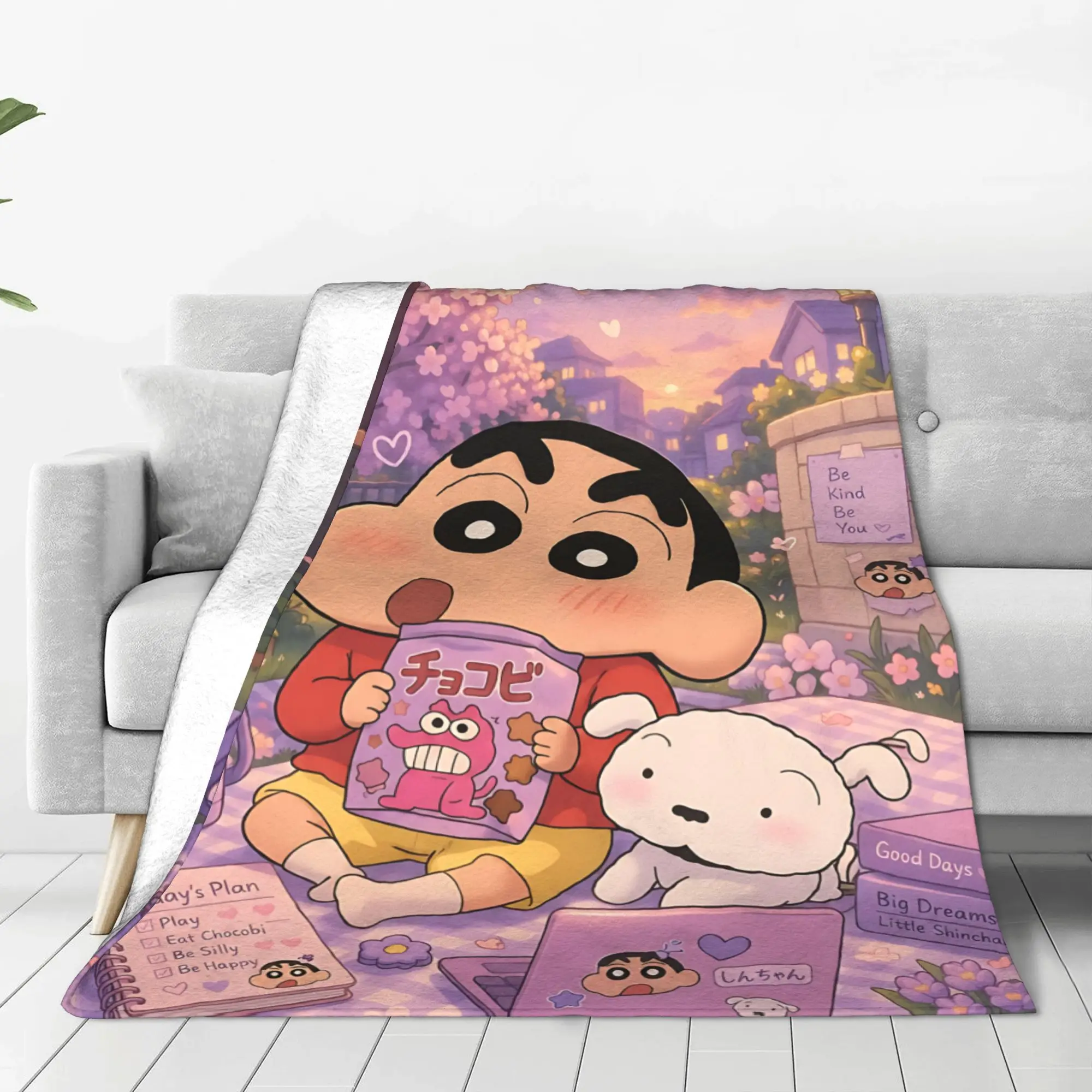1PC Home Crayon Shin chan‌s  Blanket Throw Super Cosy Plush Living Room Sofa