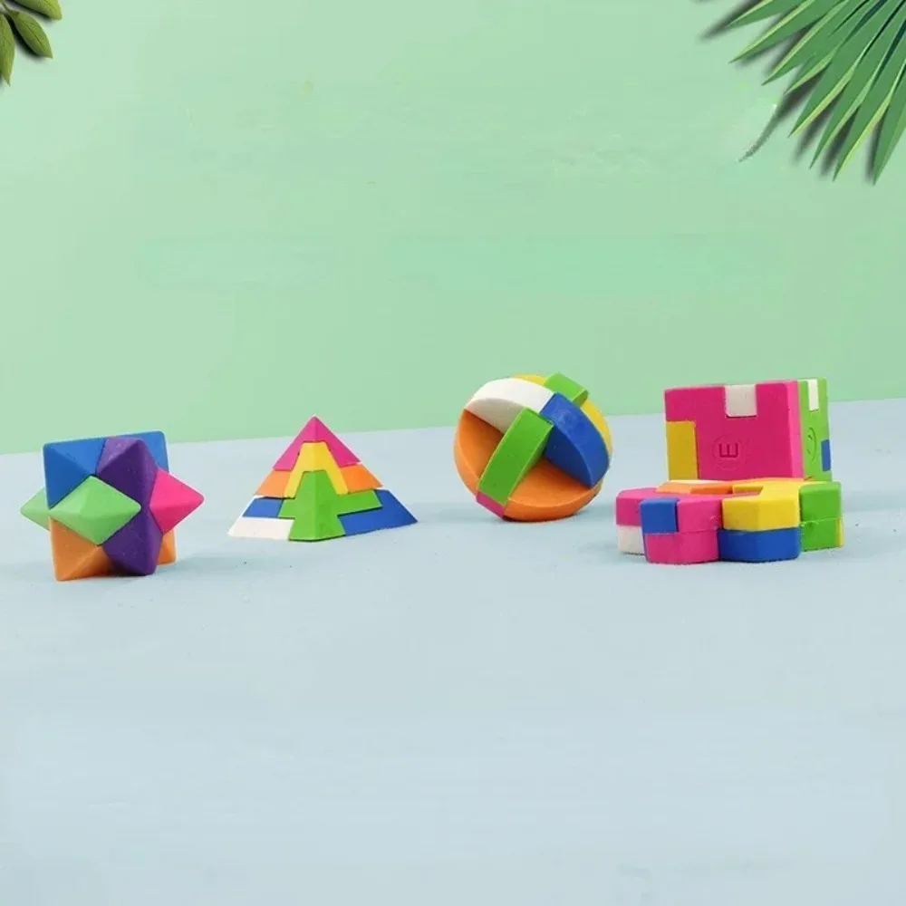 Borrador de cubo de rompecabezas escolar para niños, bolsa de botín de fiesta, relleno de Piñata, recompensas, favores de premio, creativo, lindo, 6, 12, 24