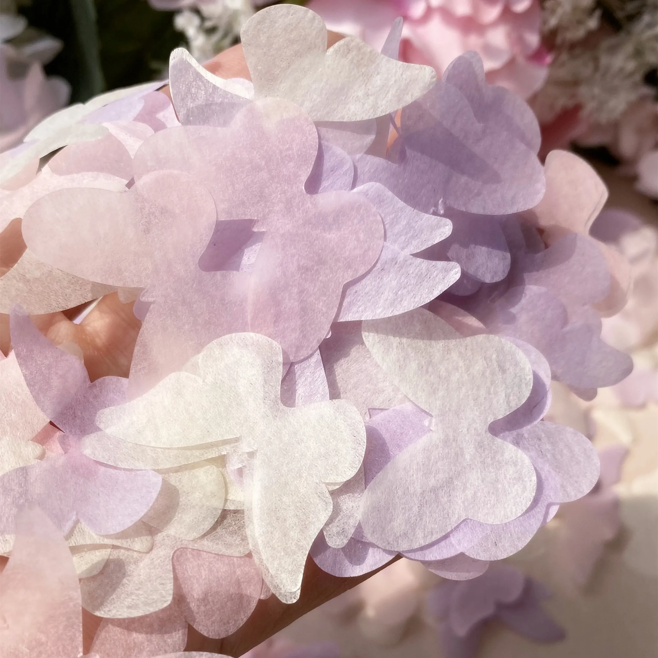 Biodegradable Butterfly Wedding Tissue Paper Confetti Eco Friendly Lilac Brush Pink Ivory Butterflies Confettis