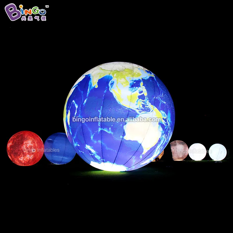 Universe Series Inflatable Moon Balloon With Lights For Stage Event Show Decoration Air-blown Planet Model Party Advertising Toy