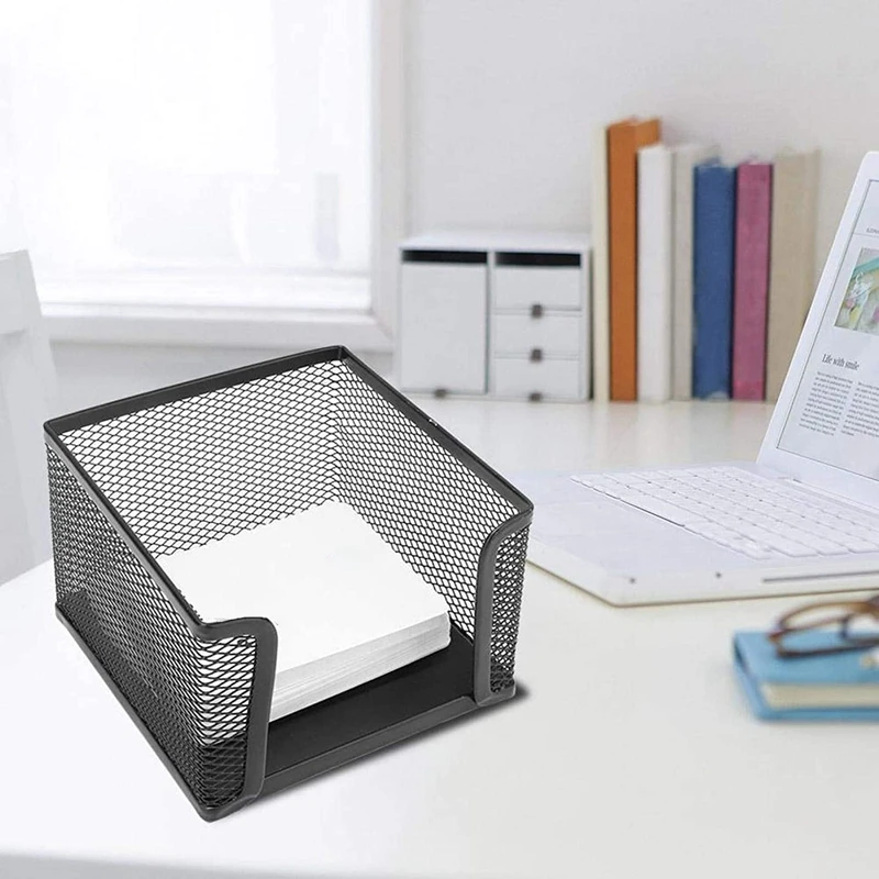 3 Pack Mesh Desk Organizer, Metal Mesh Sticky Notes Holder Pencil Holder Card Case Memo Dispenser Office Supplies Caddy