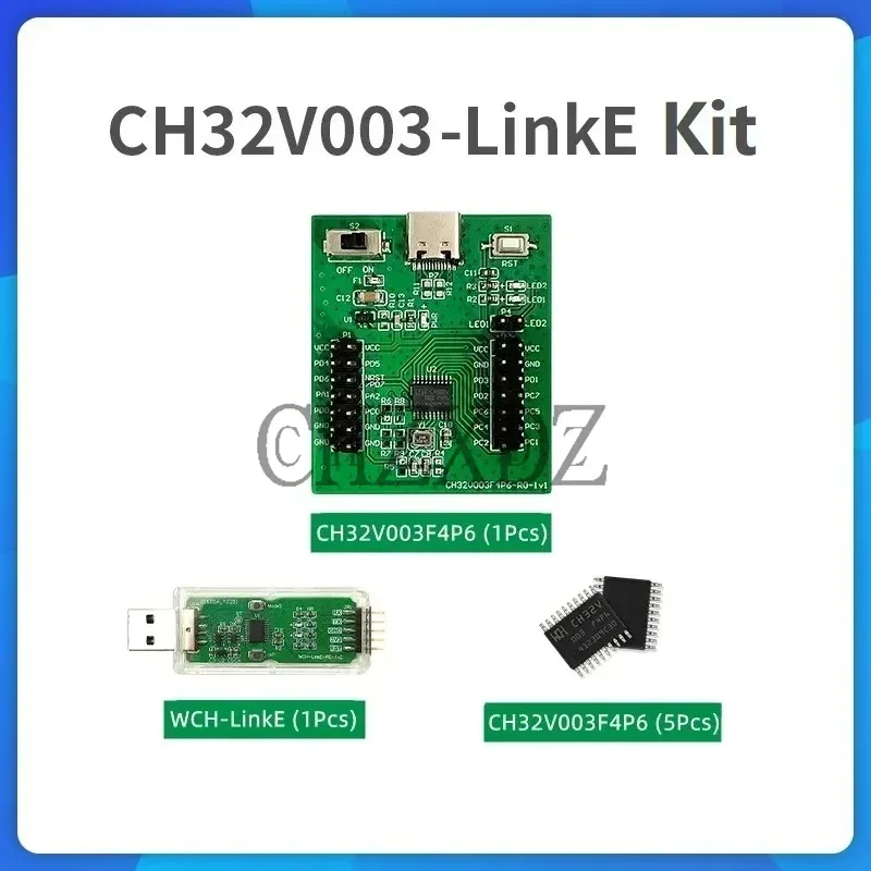 Ch32v003 kit placa desenvolvimento, ch32v003/ch32v203, placa de desenvolvimento, wch, rism, kit aprendizagem rism