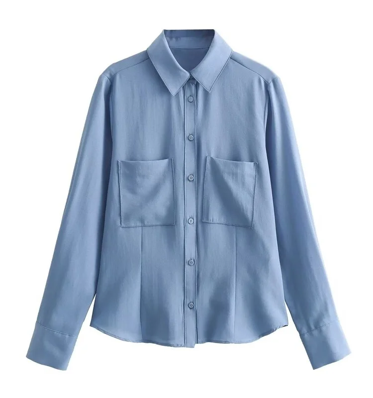 Conjunto de moda para mujer de otoño e invierno con csa de manga larga con bolsillo de tela pada y plones de cintur...