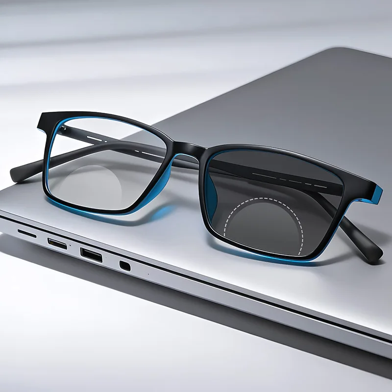 Small-frame Square Bifocals for Presbyopia Photochromic UV-protective Business Glasses for Men Classic Bifocal Reading Eyewear