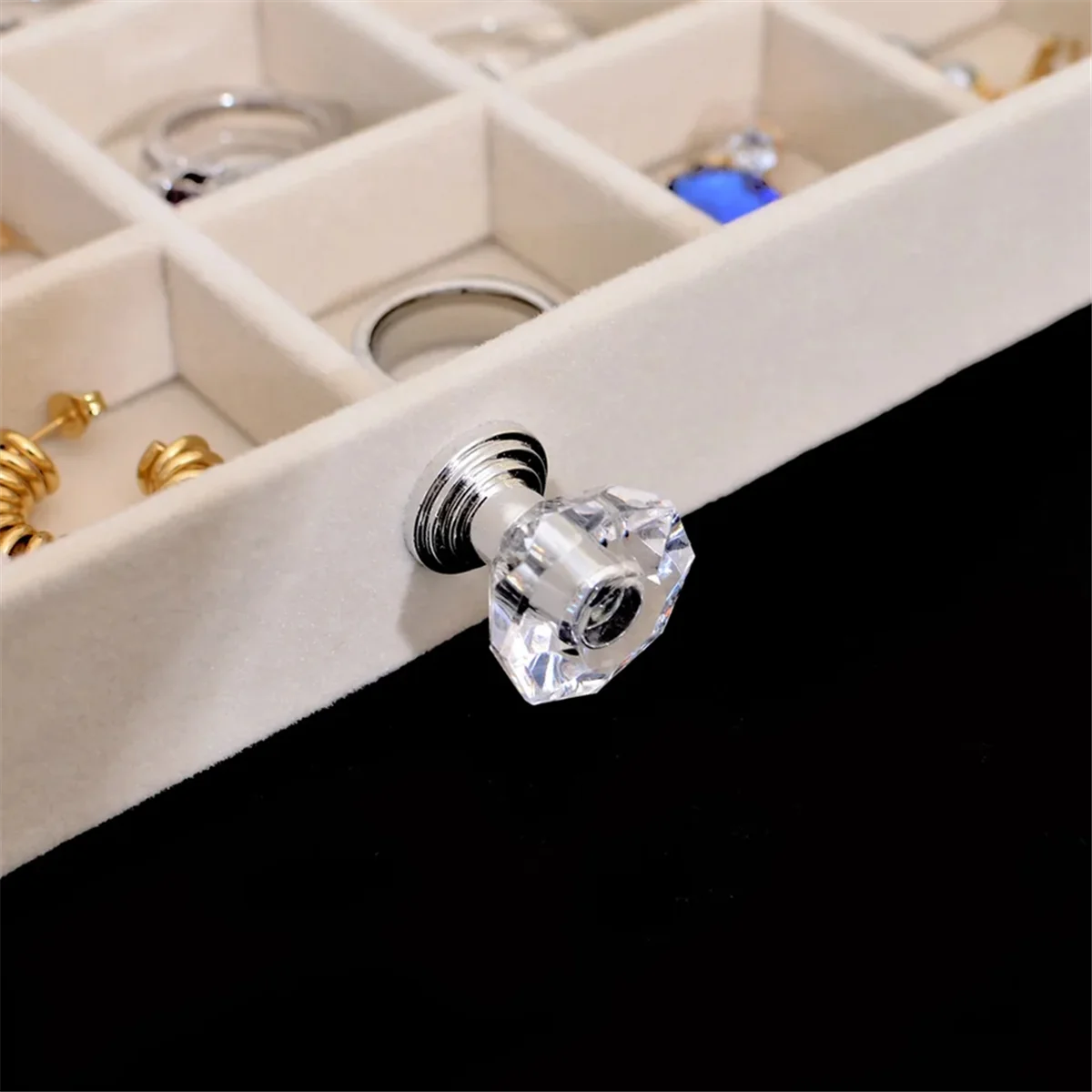 AA87อะคริลิคเครื่องประดับ 3 ลิ้นชักSTACKABLEจัดเก็บต่างหูสร้อยคอสร้อยข้อมือกล่องผู้ถือกรณี