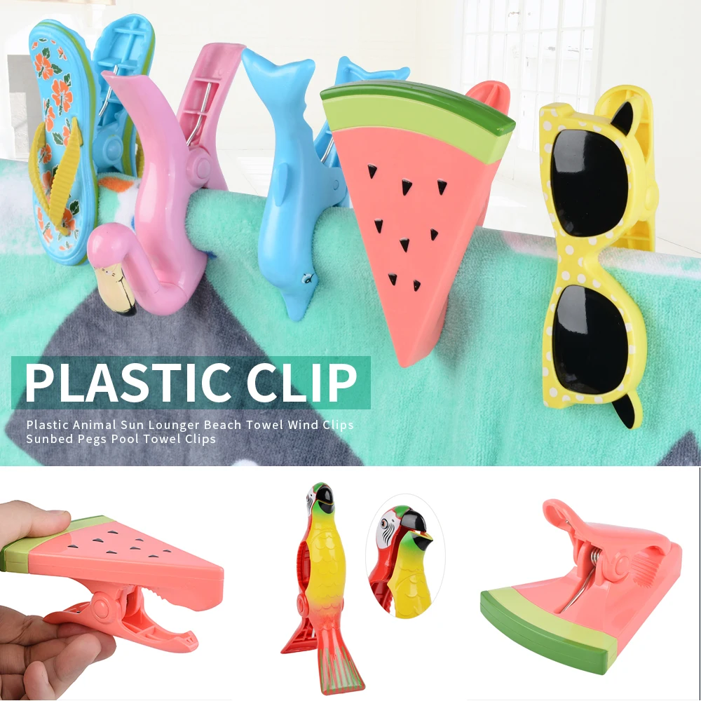 Kunststoff Strand Handtücher Clips Für Sonnenliegen Sonnenliege Tier Dekorative Kleidung Pegs Pins Große Größe Trocknen Racks Halte Clip