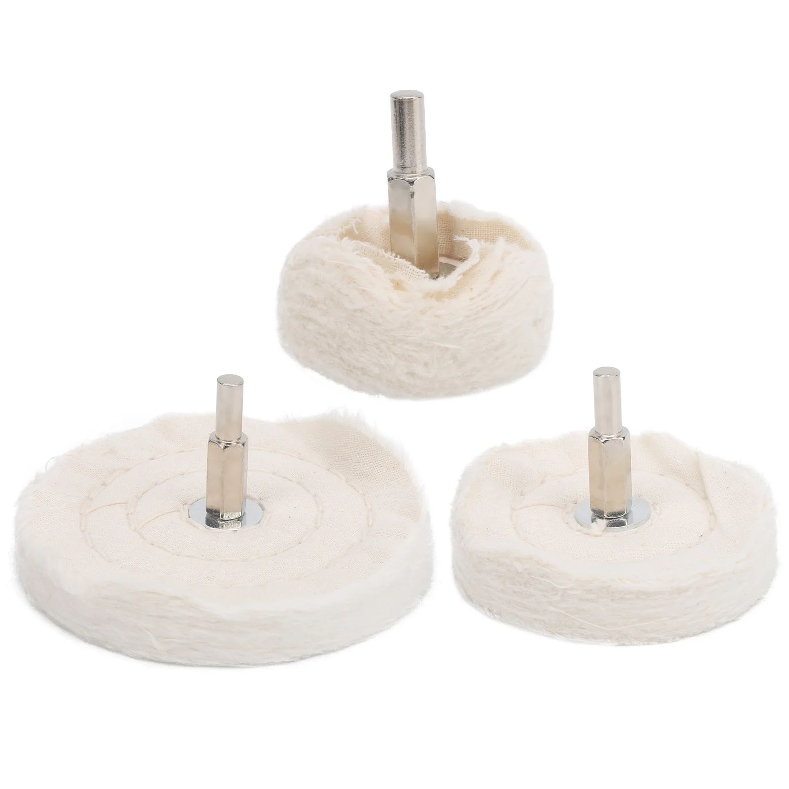 1Pc White Cloth Polishing Wheel Flat Type Cotton Mirror Surface Grinding Polishing Tools with Handle