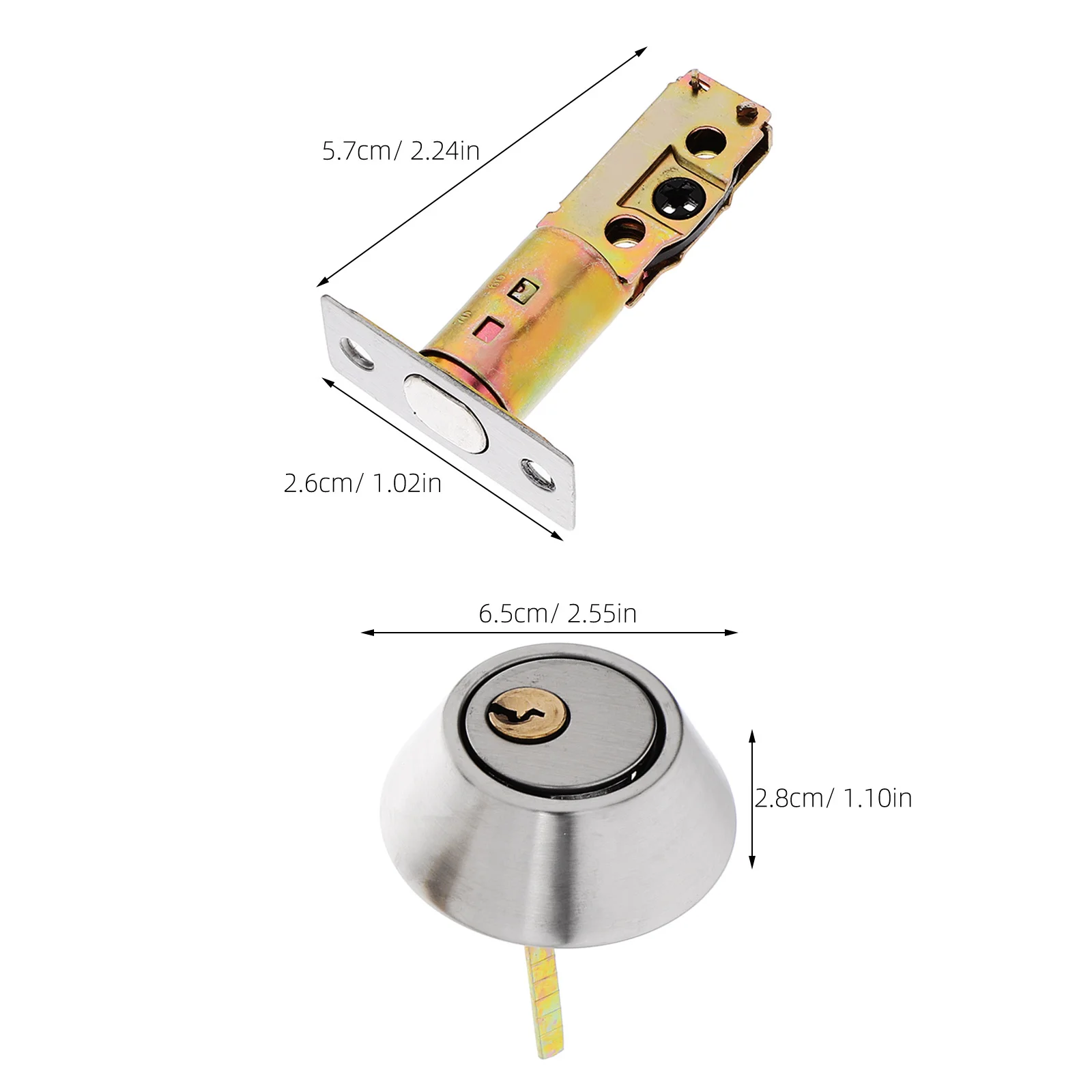 لمسة نهائية برونزية 35 مم - 50 مم قفل ديدبولت من الفولاذ المقاوم للصدأ برغي مخفي من جانب واحد ديدبولت للباب الخارجي الداخلي شديد التحمل #2