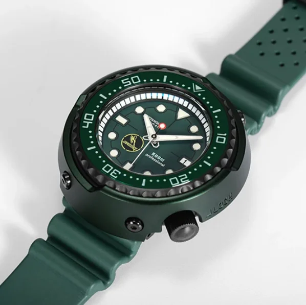 

RDUNAE Мужские автоматические часы 52 мм Механические наручные часы с тунцом Титановый дайвер 50ATM Водонепроницаемые светящиеся NH35 Сапфировый безель