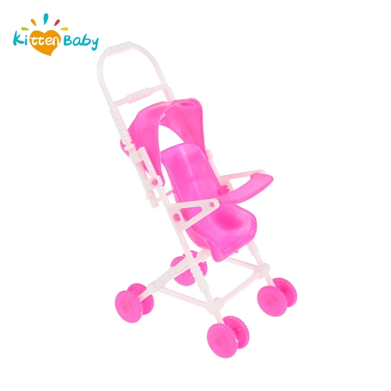 DIY Assemble Baby Carriage Stroller Trolley Doll Accessories Furniture Happy Family For Doll Nursery Furniture Carts Toys