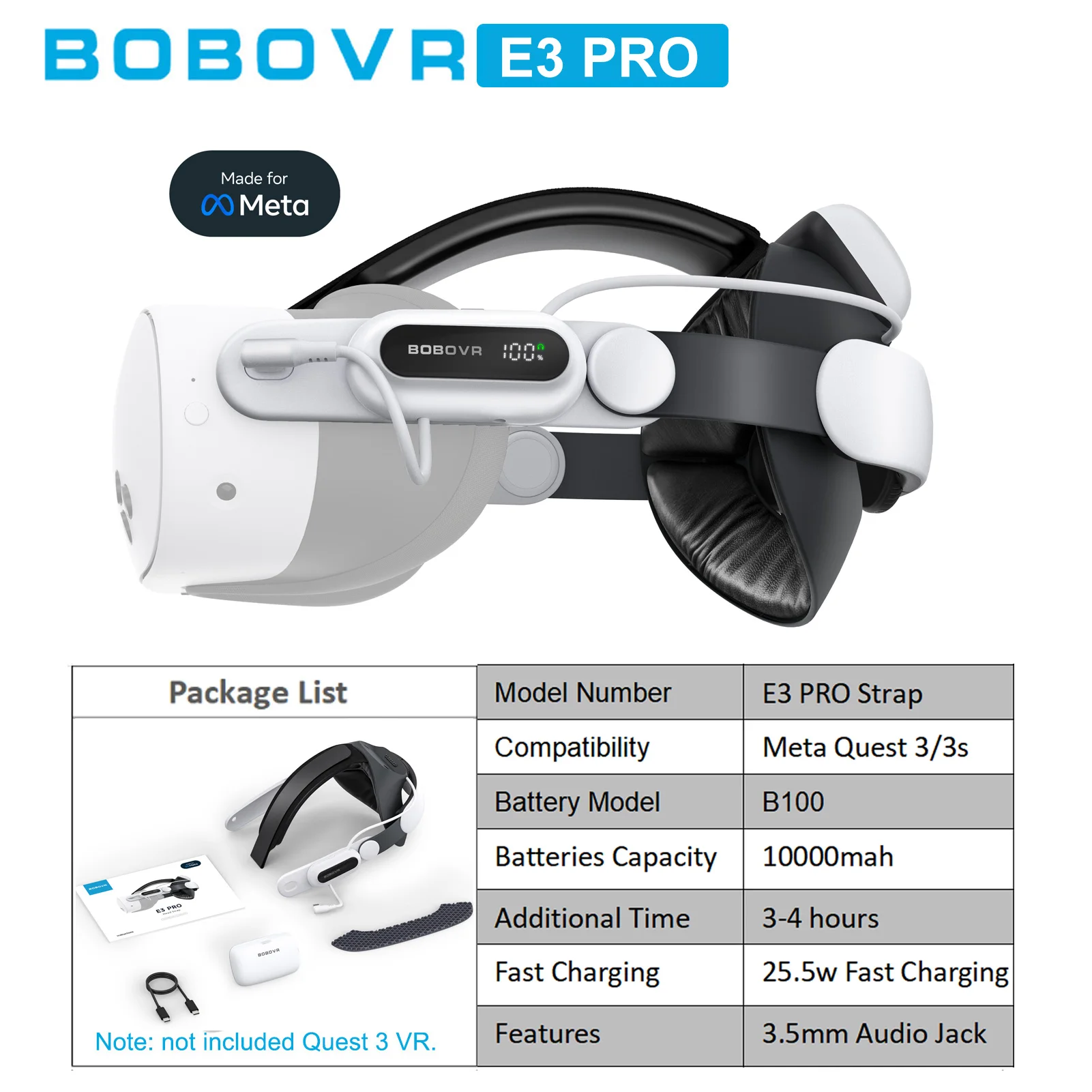 BOBOVR ヘッドストラップは、Meta Quest 3/Quest3S BOBOVR S3 Pro
