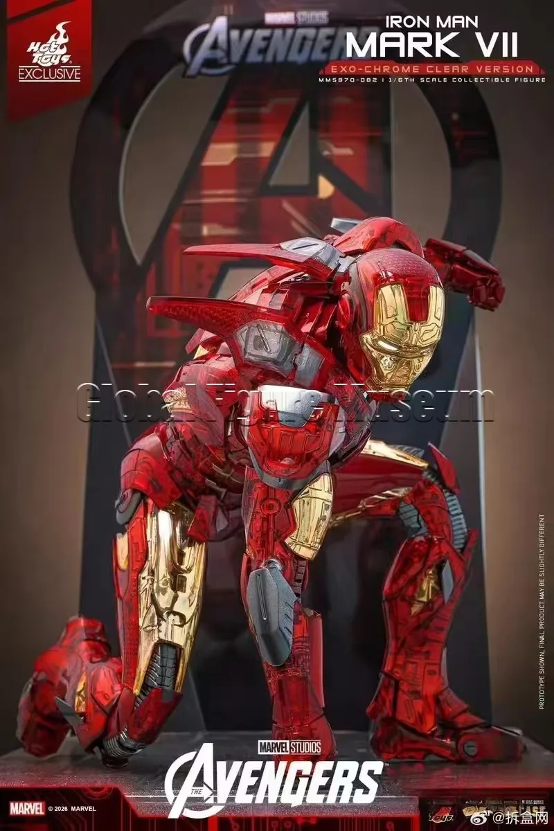 In Stock Hot Toys MMS870D82 Iron Man Mark VII Exo‑Chrome Clear 1/6 Die‑cast Collectible Exclusive Action Figure Toy Gift