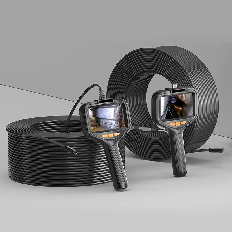 

2-100m Hand-held Industrial Endoscope 4.3'' Display Detachable Design Borecope IP67 Rigid Cable Inspection Camera for Piping 8mm