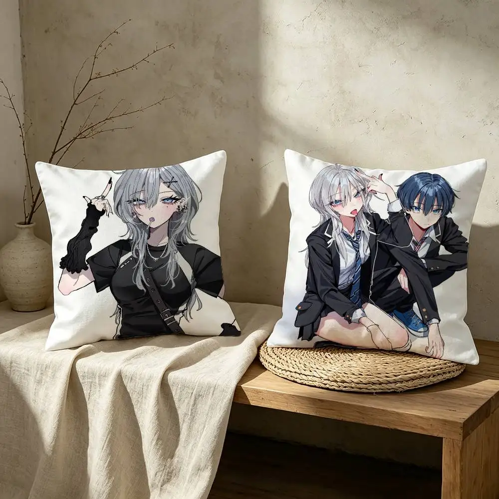 Haimiya Senpai Wa Kowakute Kawaii Manga Pillow Case for Sofa Living Room Home office Decor Protective Cover