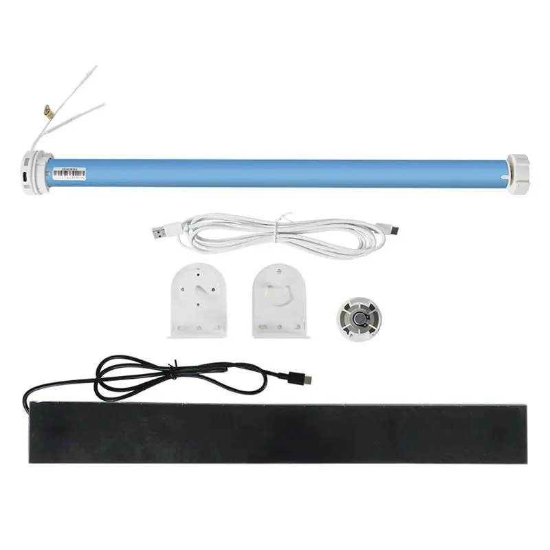 [NEWA08R】 Tuya Wifi Solar Roller Shade Blinds Motor For 37/38Mm Tube Work For Alexa Google Home