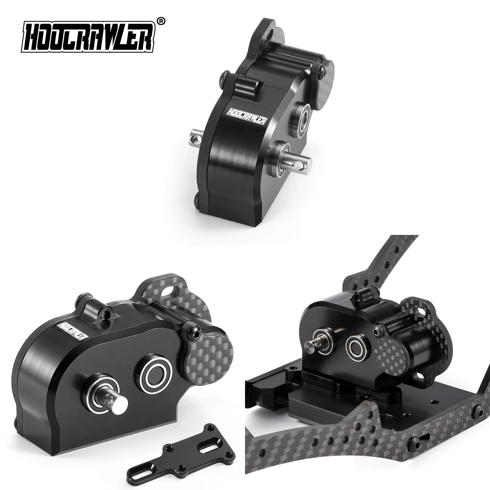 Ultralight 1/10 RC Tiny Gearbox LCG Transmission with Slidable Shim for Straight Axle Axial AR44 AR45 Enduro Vanquish F10 F9