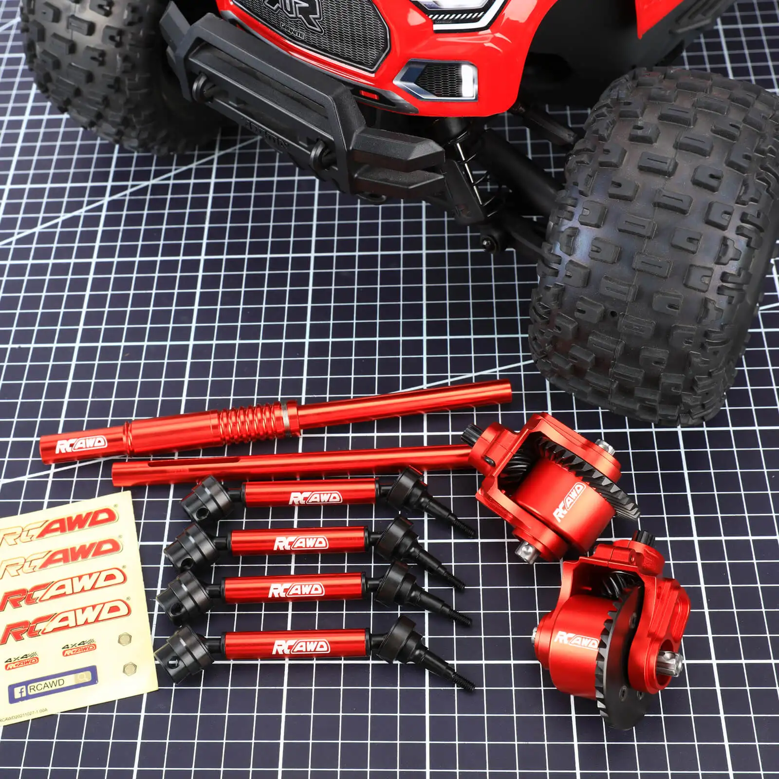 ギアボックスとドライブシャフトのセット,六角アダプター,arrma big rock,senton vortes,granite 3s,blx,mega RCAWD-RC用のアップグレードパーツ,550