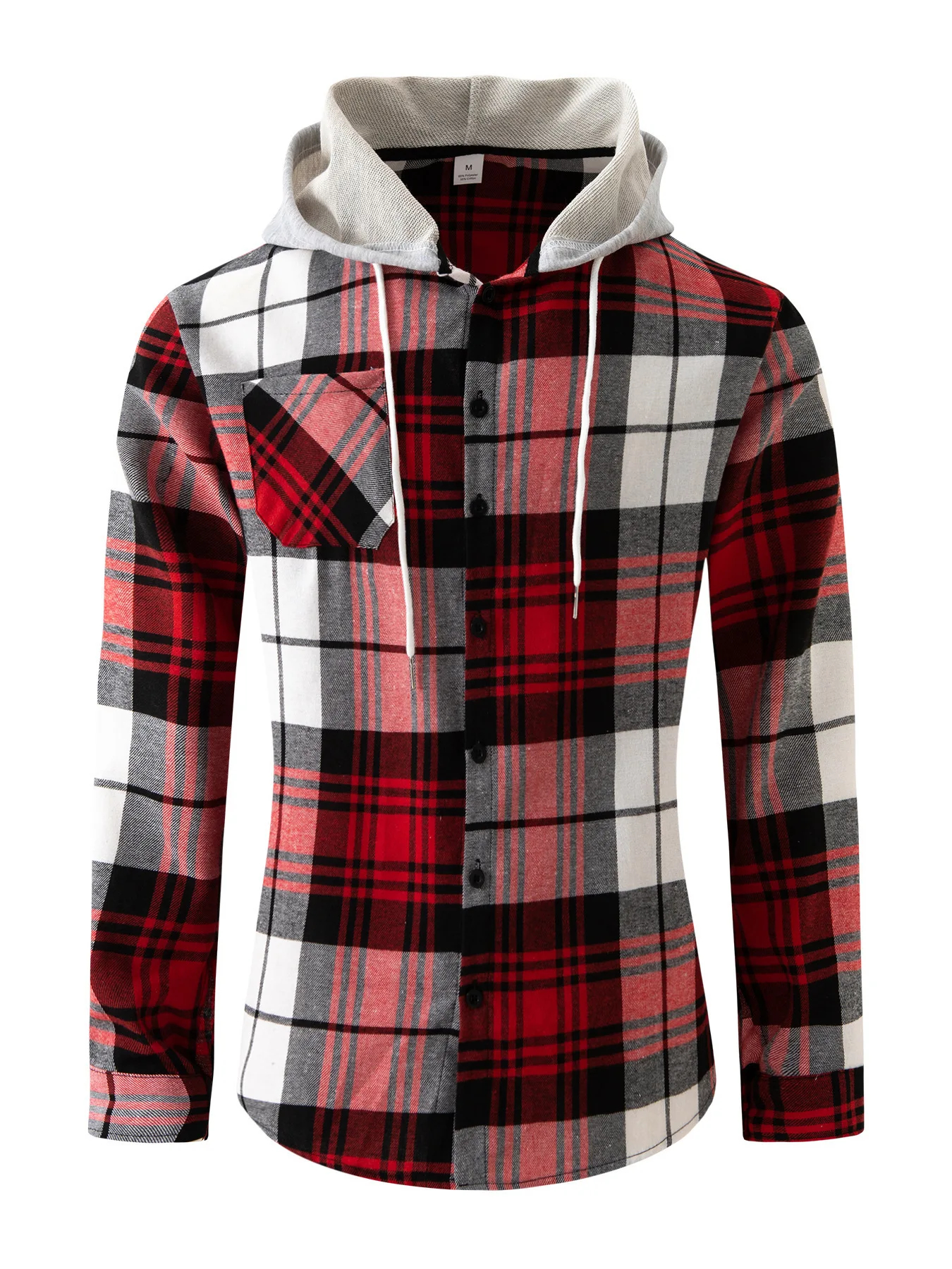 Lente en herfst hete herenmode flanel geruite hoodie straat casual dagelijks herenoverhemd groot formaat