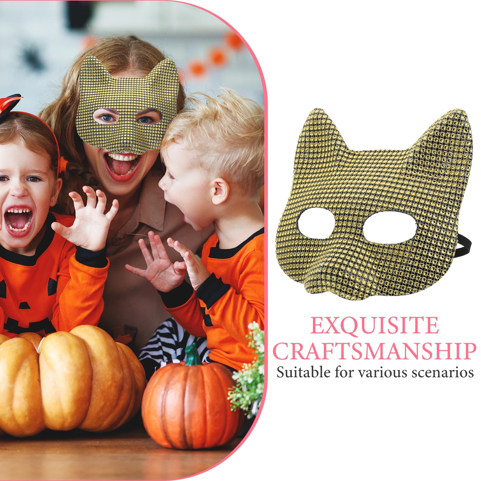 Masque pour les yeux de renard pour femmes, accessoire de Costume de fête, strass scintillants, léger, confortable, ajustement réglable, Mardi