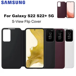 Original For Samsung Galaxy S22 S22+ S-View Flip Cover For Galaxy S22+ S22Plus  5G Smart Clear View Phone Cover