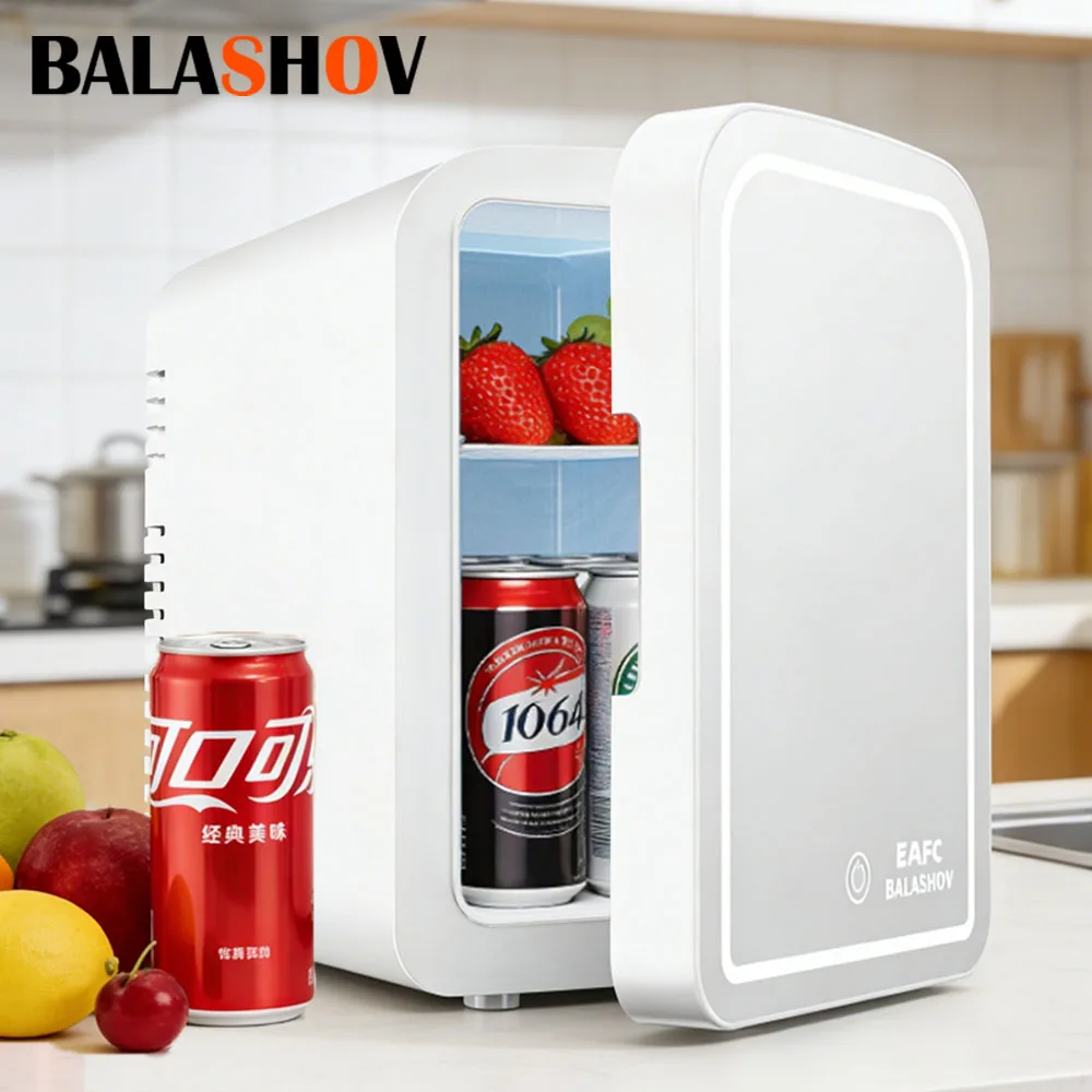4L/6L Mini-Kühlschrank, tragbarer Kosmetik-Kühlschrank mit Spiegel für Zimmer, Studentenwohnheim, Make-up, Zuhause und Auto, doppelt nutzbar