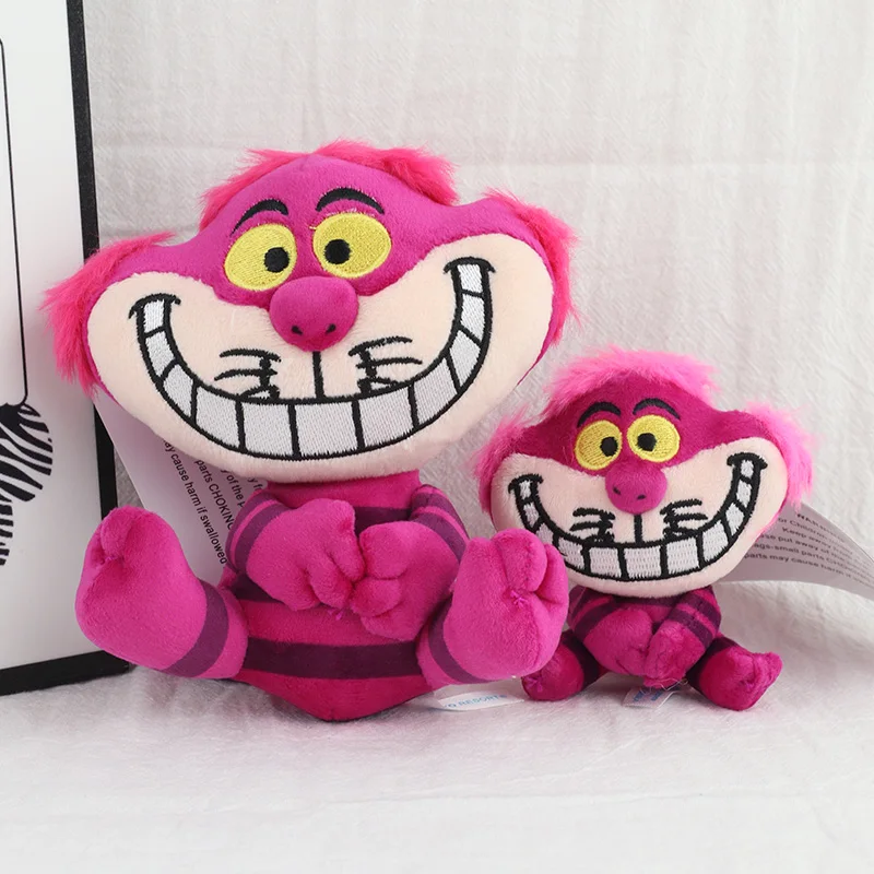 2개/세트 디즈니 이상한 나라의 앨리스 체셔 고양이 플러시 키체인 장난감 귀여운 펜던트 가방용 부드러운 열쇠고리 여성 생일 선물