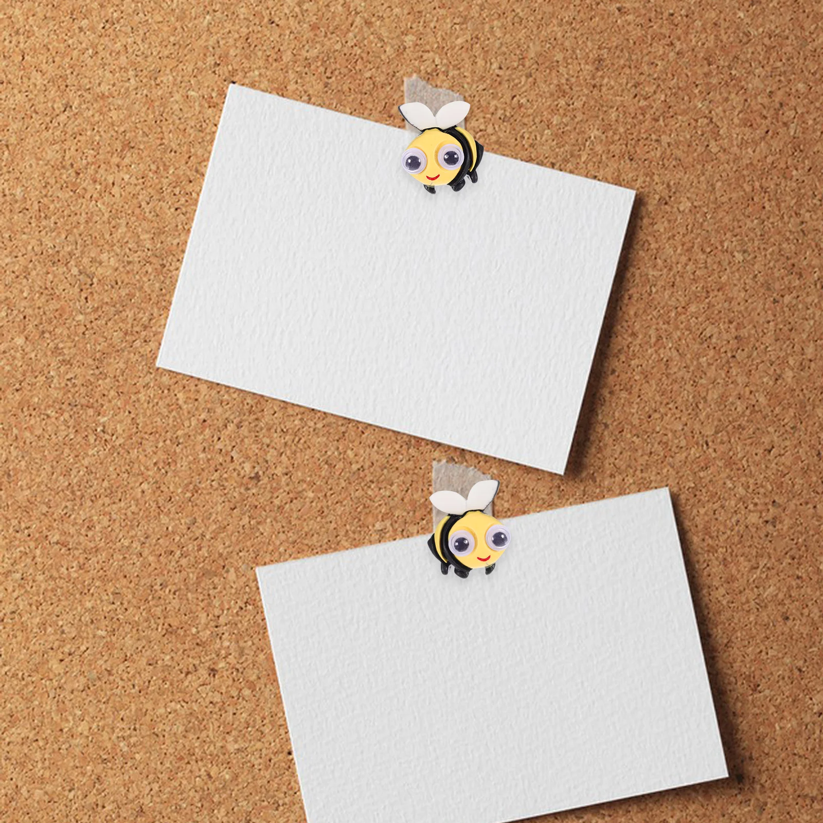

20 Pcs Cartoon Bee Shaped Thumbtacks Resin Alloy Material Cute Desk Accessories Compact Pushpins Soft Corkboard Art Craft