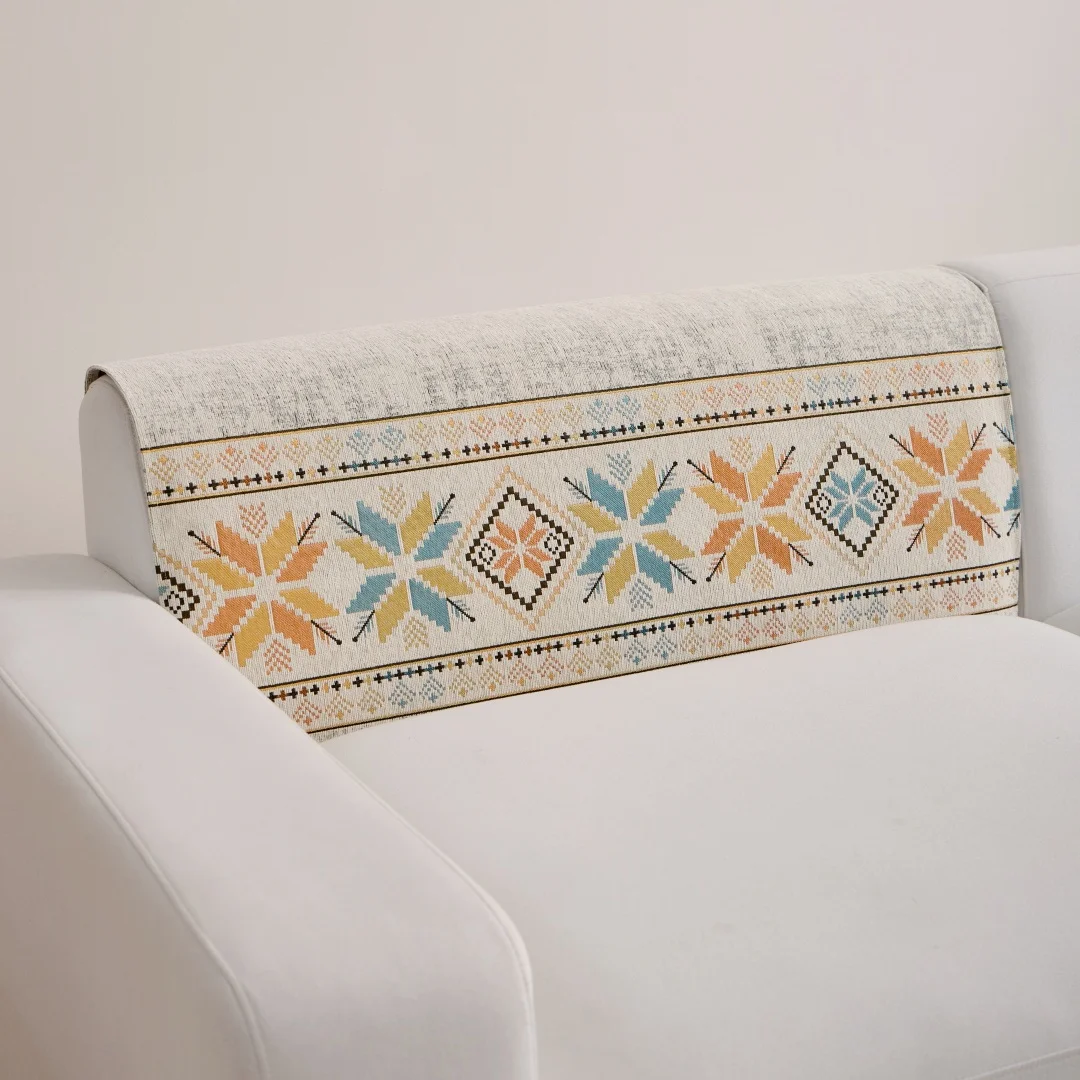 1 Stück Bohemian Jacquard Chenille Sofa Handtuch Boho Stil Sofabezug für alle Jahreszeiten Wohnzimmer Couch Möbelschutz Dekor – Detail 7