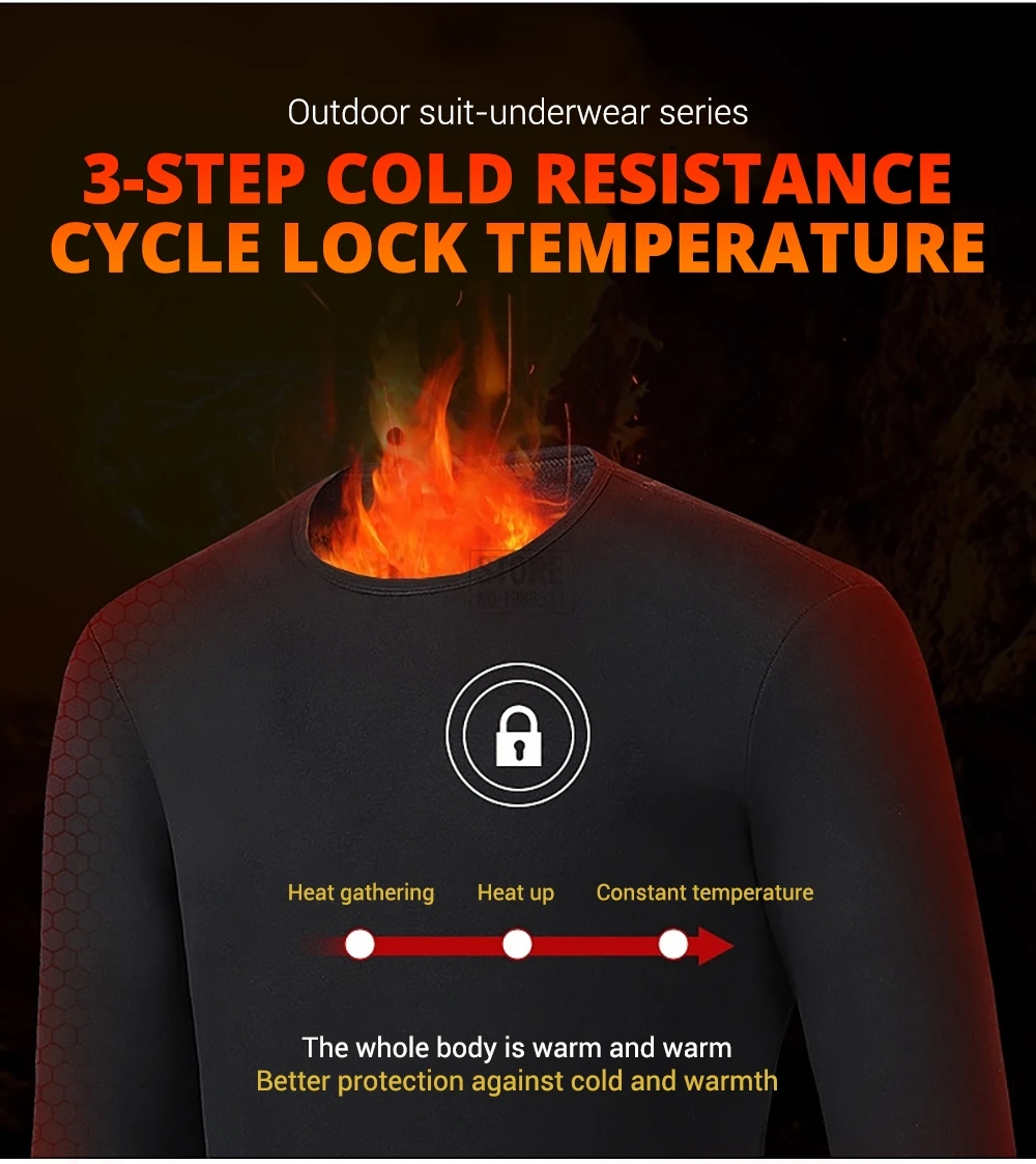 Heated Underwear Thermal Underwear Men Heating Motorcycle Jacket USB Electric Heating Thermal Underwear Winter Heated Clothing