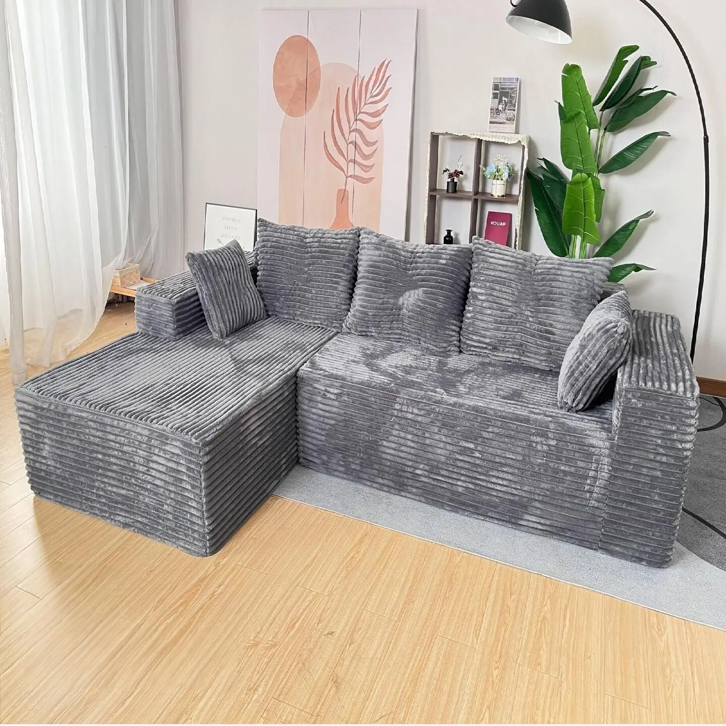 DSA compression removable and washable sofa fabric home living room straight row sponge princess sofa